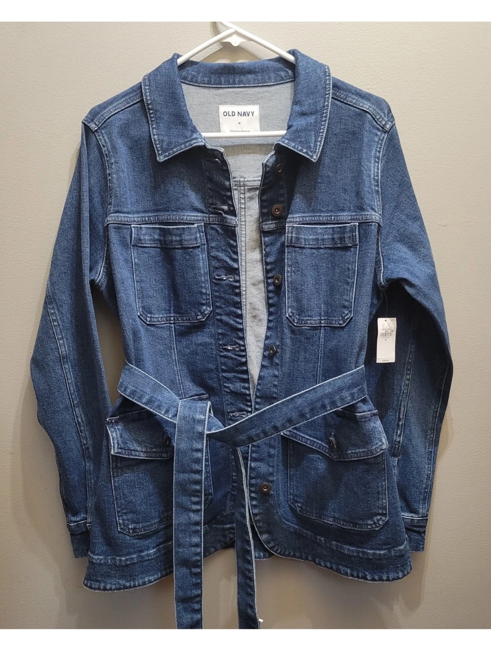 Old Navy Denim Chore Coat Belted Size XL NWT Barn Coat